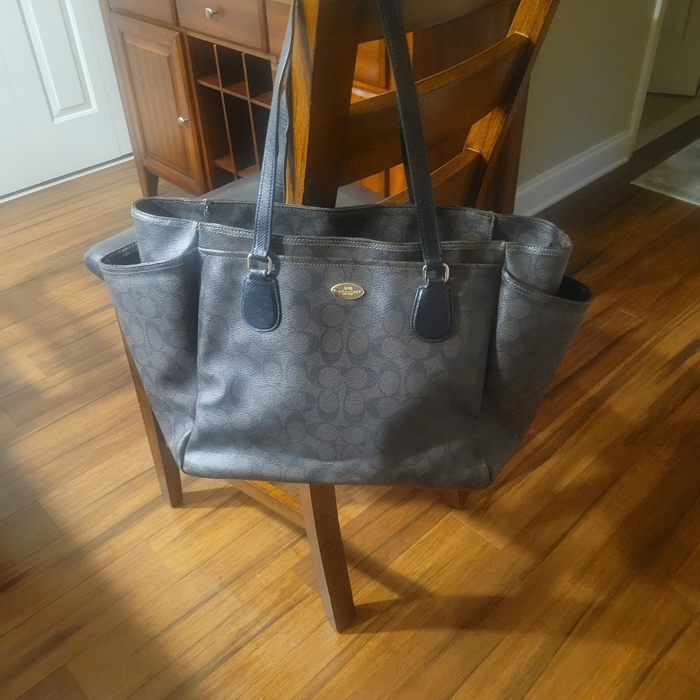 Coach Signature Leather Canvas Baby Bag